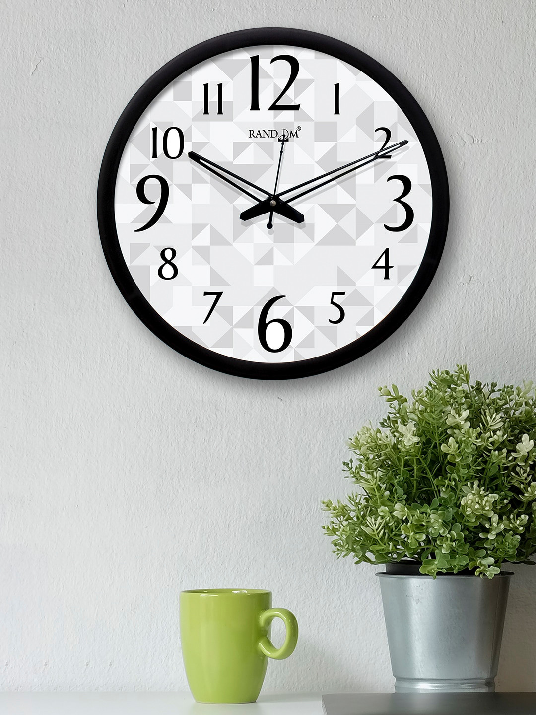 RANDOM Off-White & Grey Round Printed 30.4 cm Analogue Wall Clock