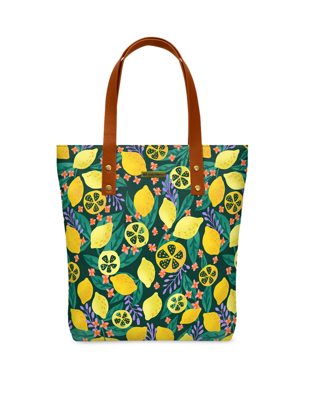 DailyObjects Yellow & Blue Lemon Printed Tote Bag
