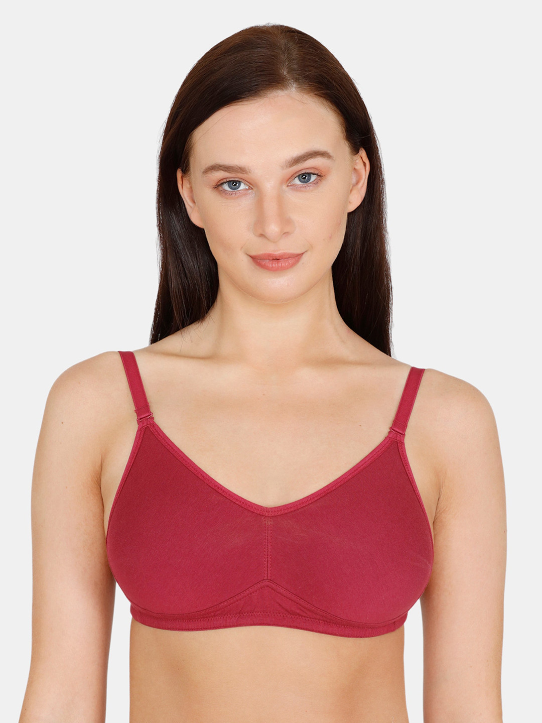 Zivame Red Solid Non-Wired Non Padded T-shirt Bra ZI10TBCORE00RED