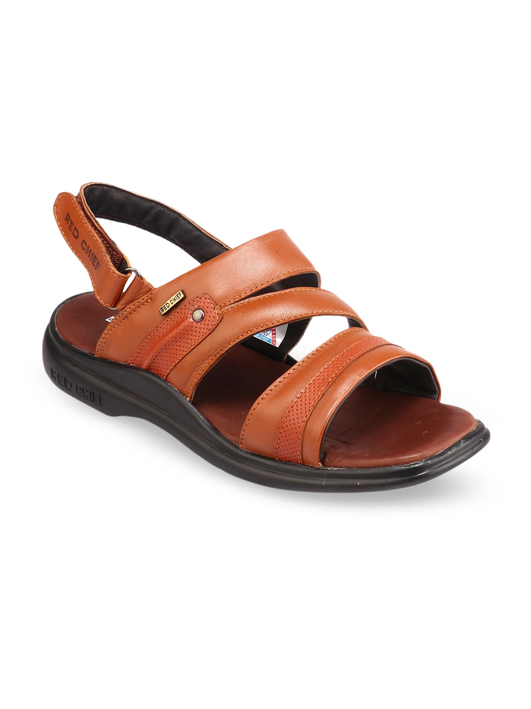 Red Chief Men Brown Leather Comfort Sandals