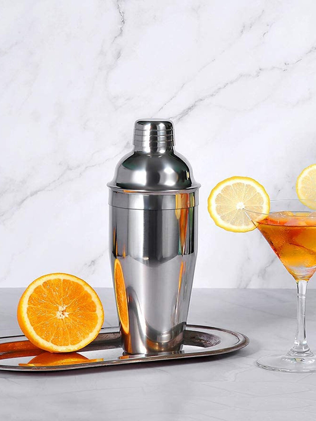 INCRIZMA Silver-Toned Stainless Steel Cocktail Shaker