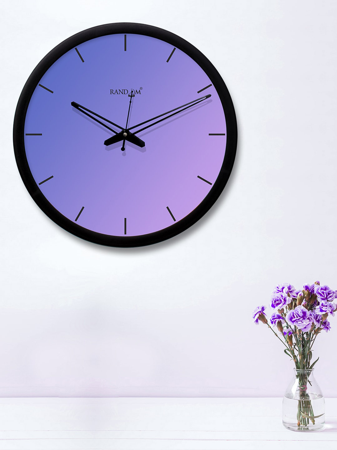 RANDOM Purple Round Solid 30.4 cm Analogue Wall Clock