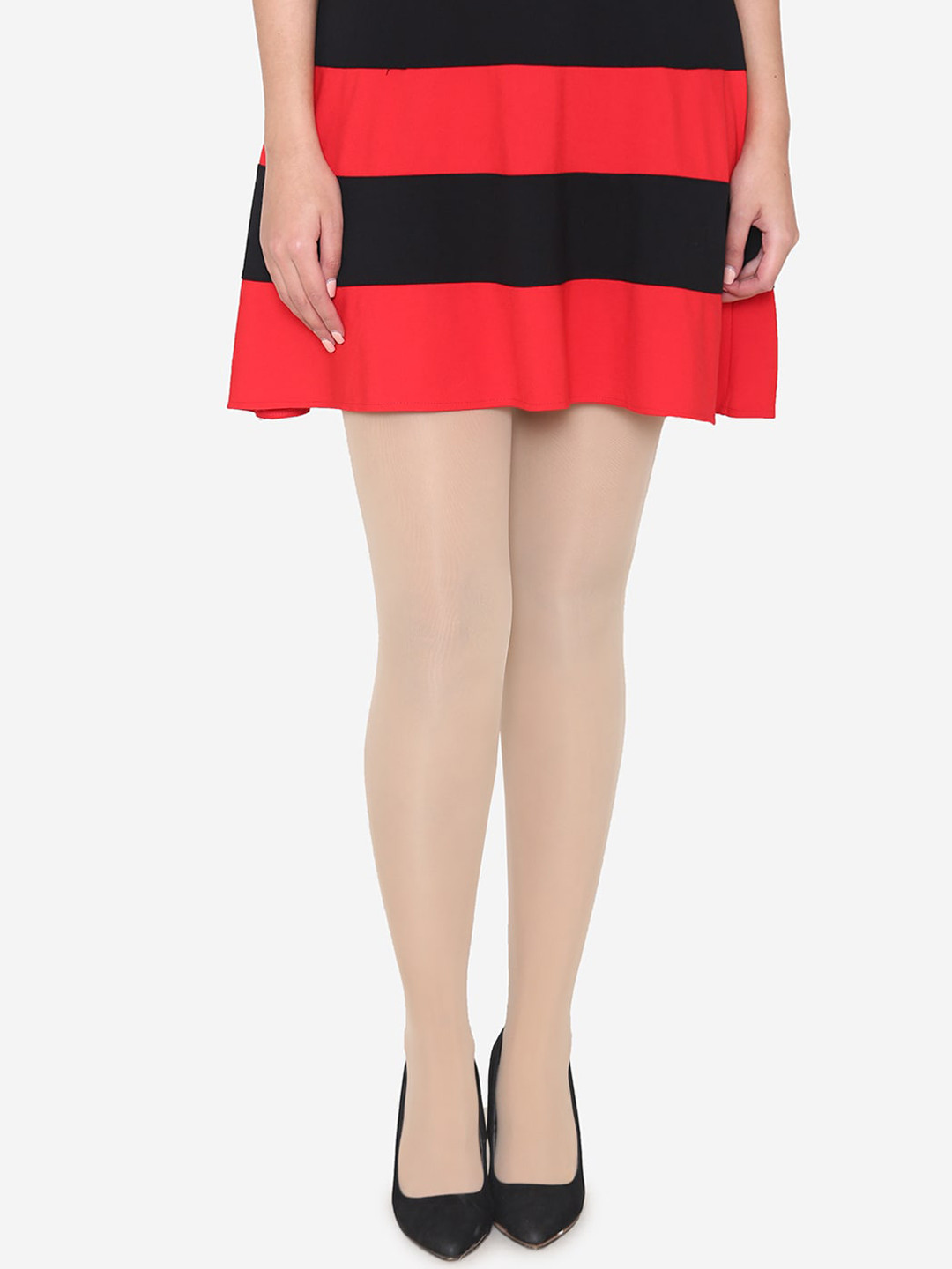 Bonjour Women Beige Solid Semi-Transparent Relax Stockings