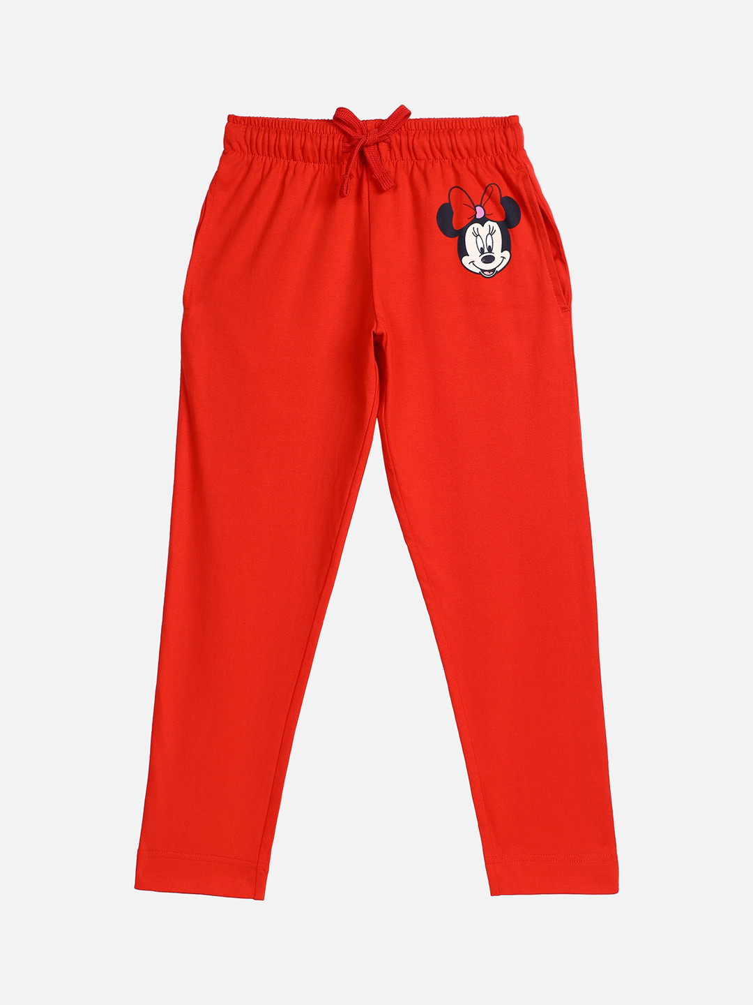 Kids Ville Girls Red Minnie Mouse Printed Lounge Pants