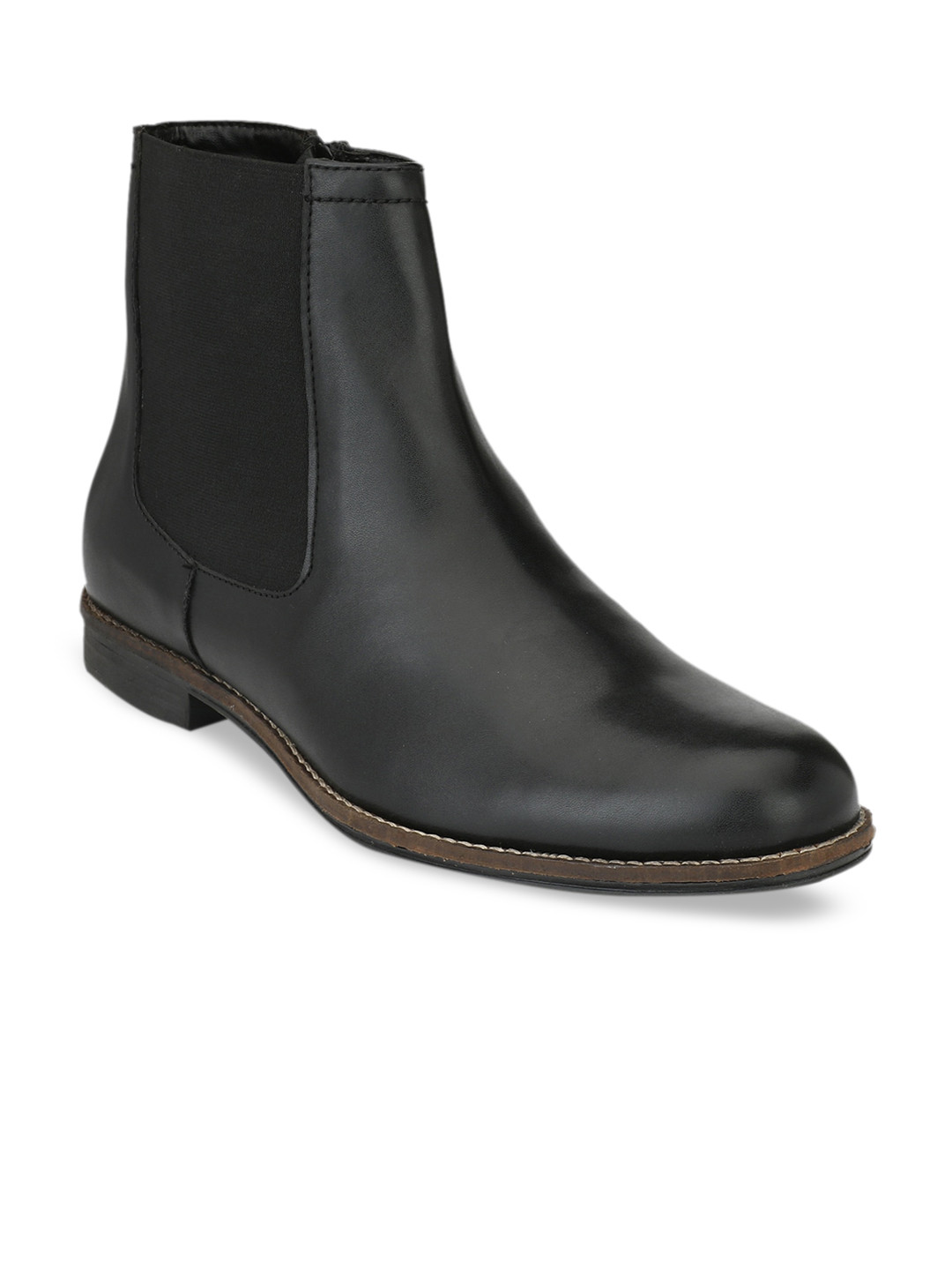 Delize Men Black High-top Chelsea Boots