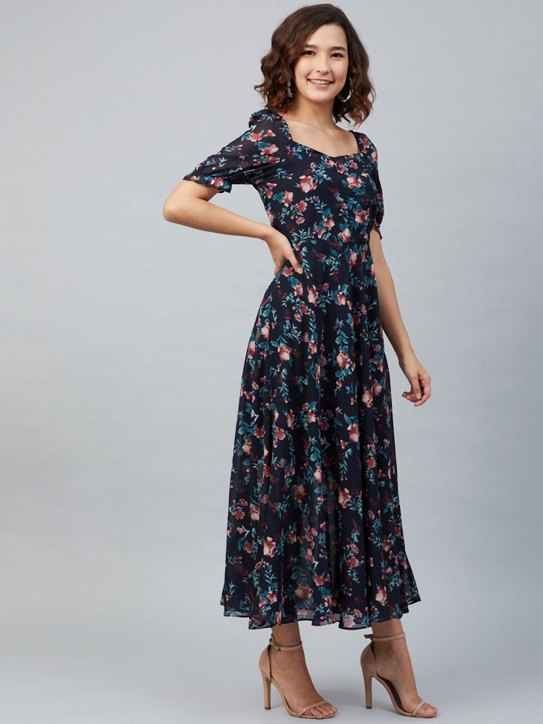 RARE Blue Floral Printed Maxi Dress