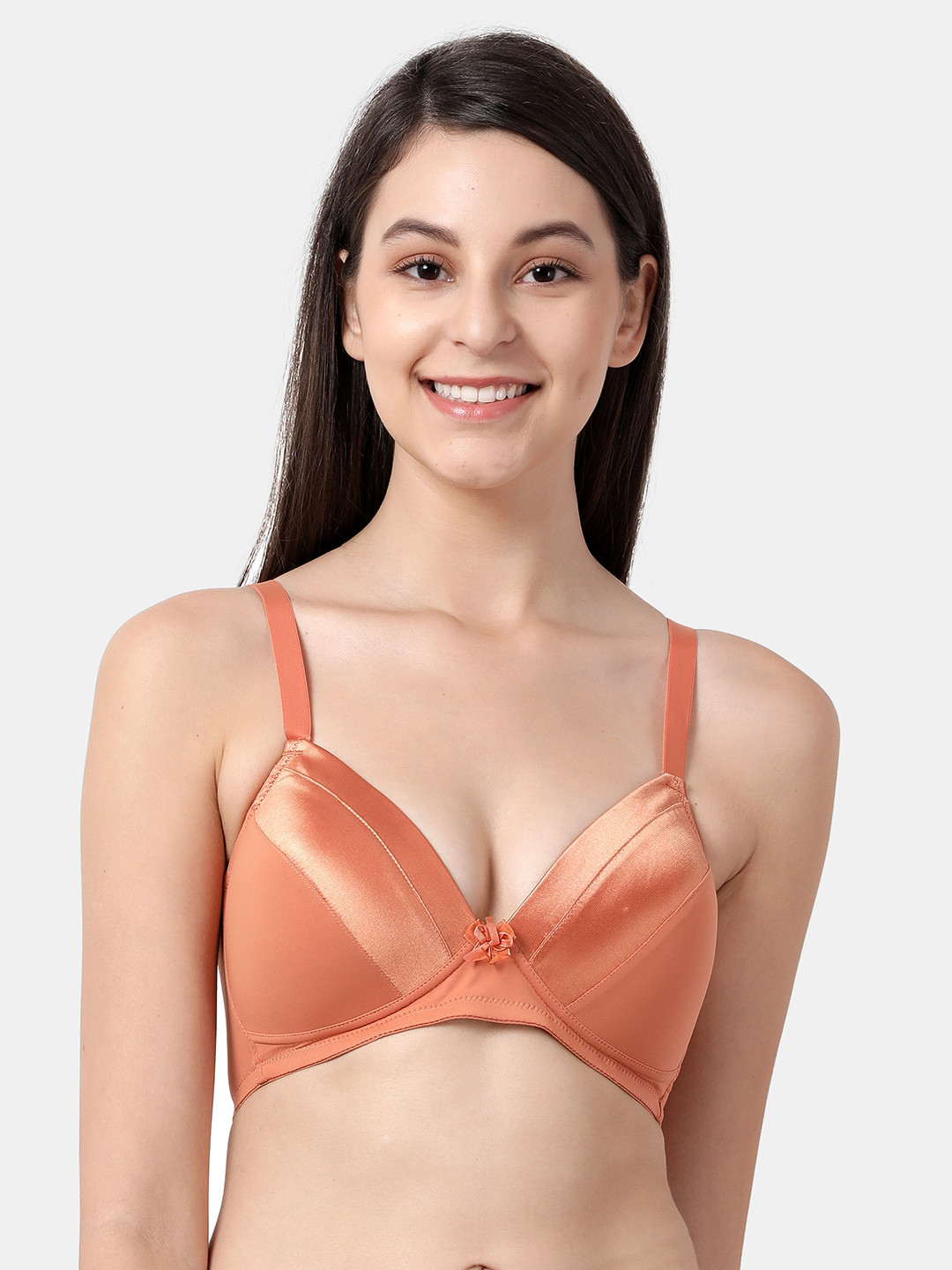 shyaway Orange Printed Underwired Lightly Padded Everyday Bra ST015-CoralReef-32B