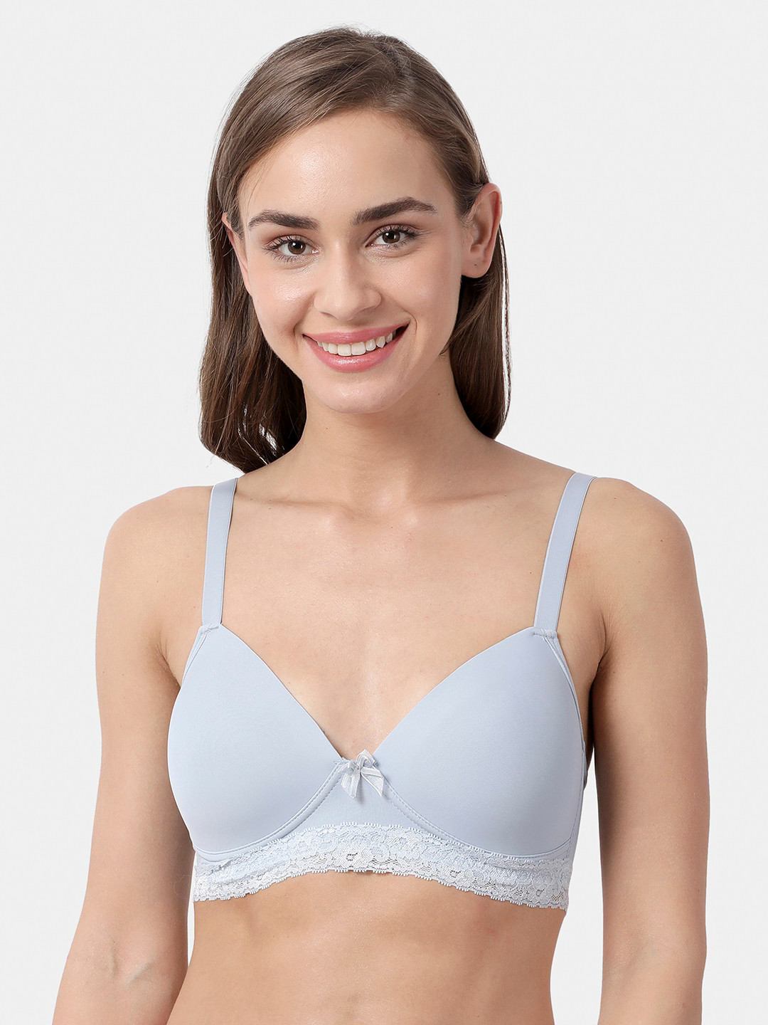 shyaway Blue Lace Non-Wired Lightly Padded Everyday Bra ST005-DelicateBlue-32B