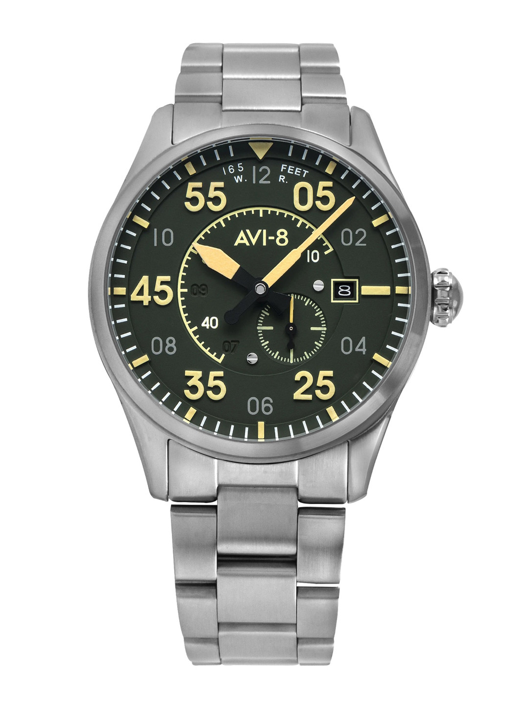 AVI-8 Men Green & Silver-Toned Analogue Watch AV-4073-22