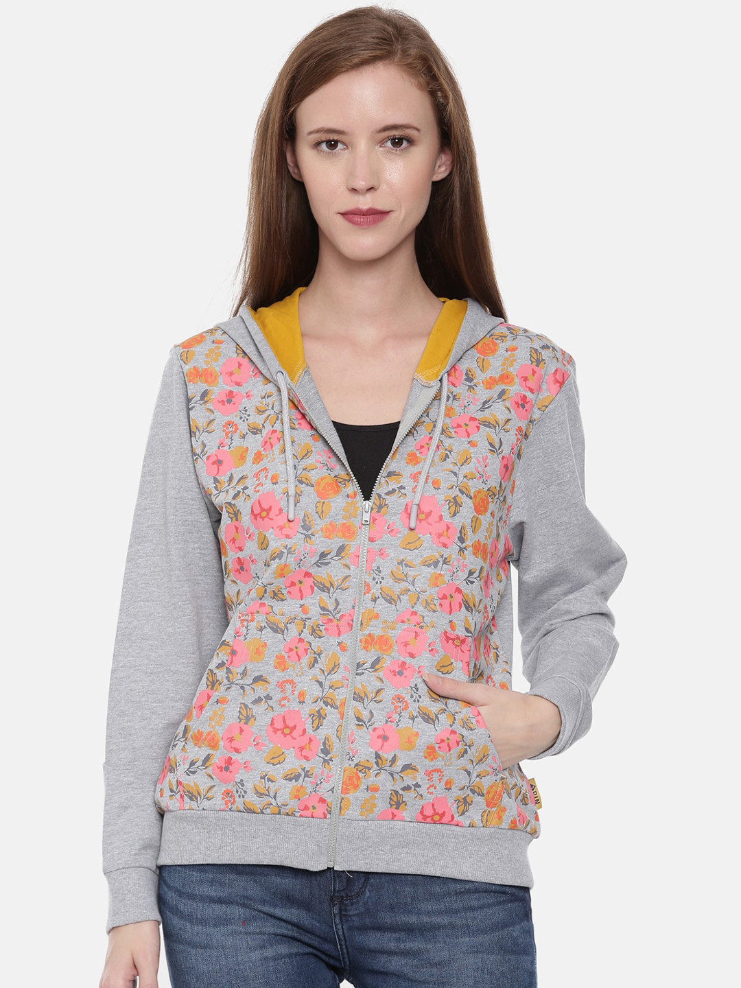 3PIN Women Grey Printed Sweatshirt