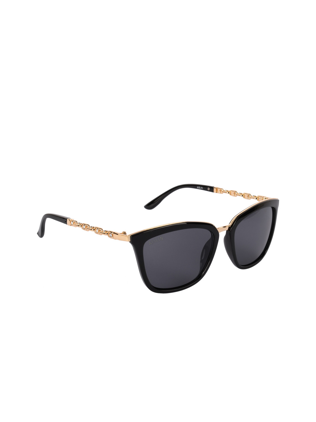 Aislin Women Black & Rose Gold Wayfarer Sunglasses ES_14491-82-AS-30010-BLK-BKGL-WF-57-G