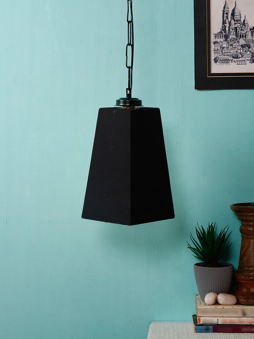 Devansh Black Solid Contemporary Hanging Lamp