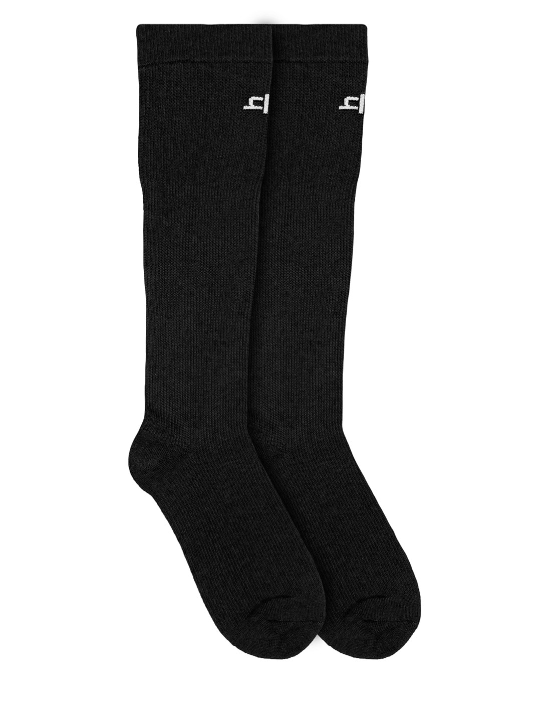 Heelium Black Solid Anti-Odour Knee-Length Socks
