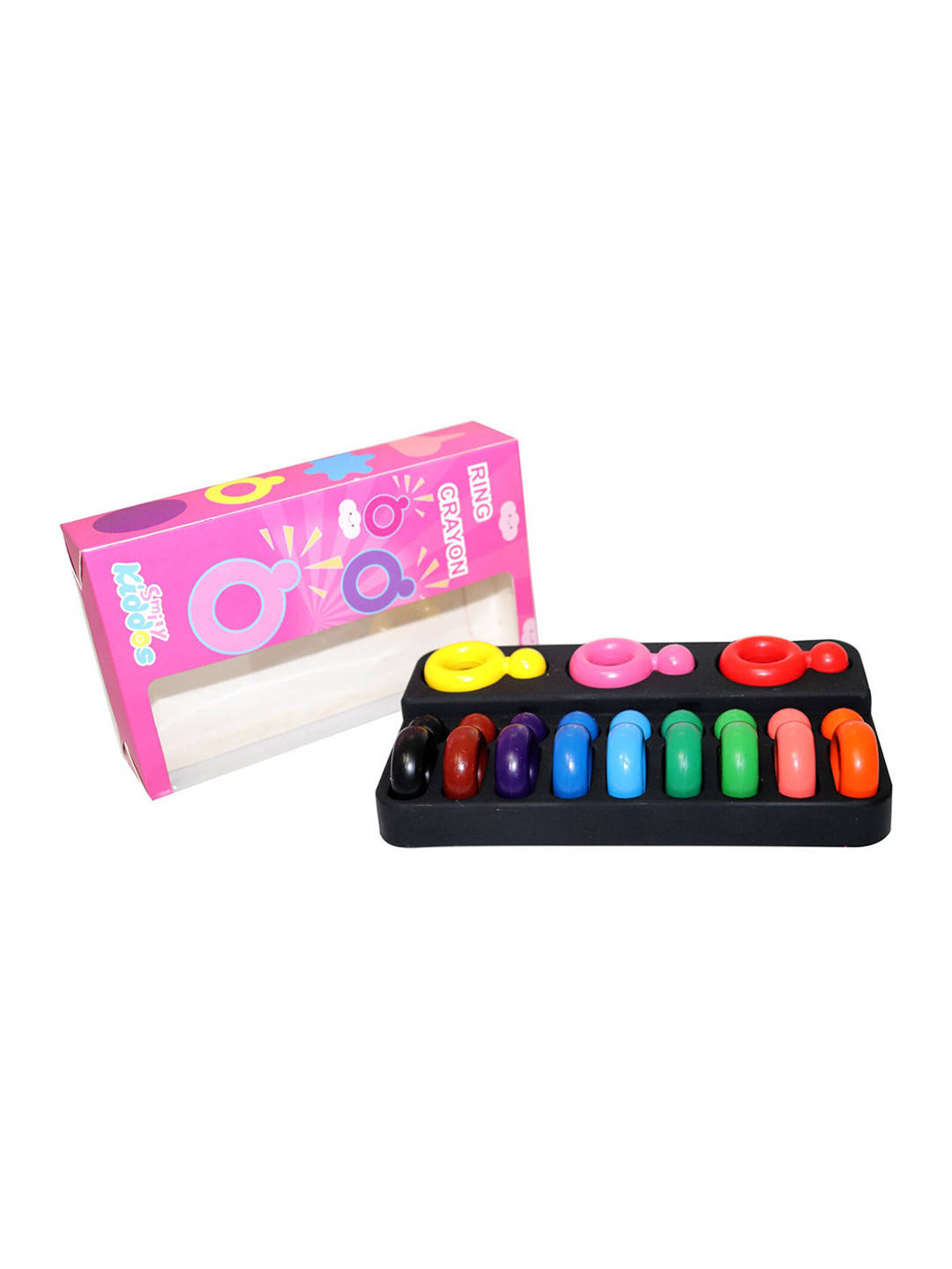 Smily Kiddos Kids Set Of 12 Multicolour Ring Crayons