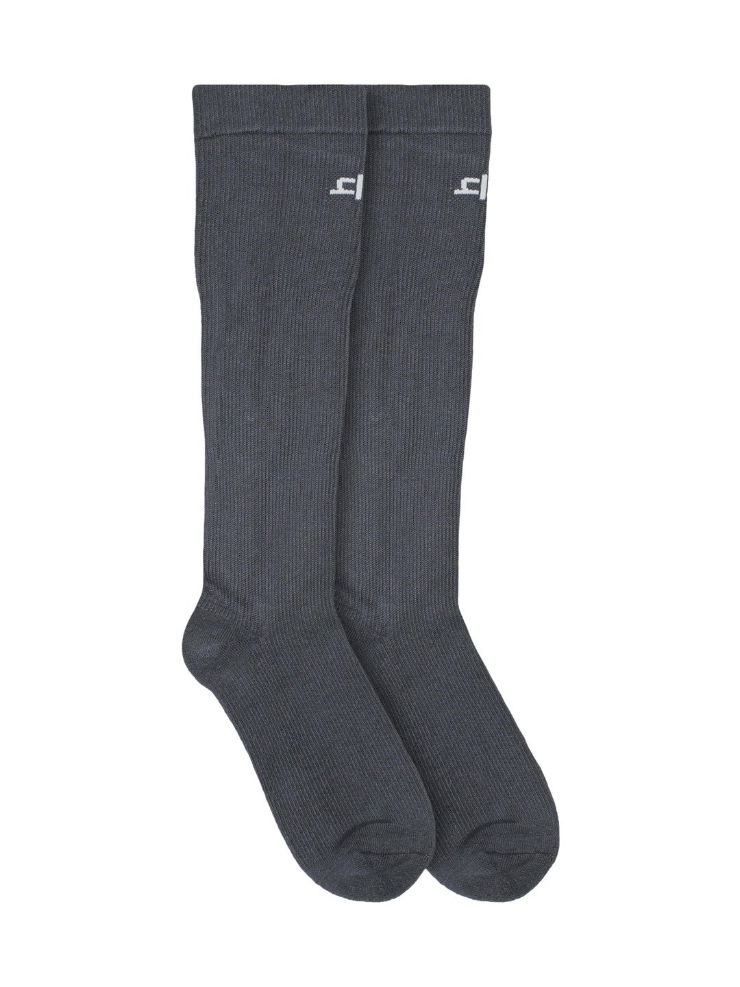 Heelium Grey Solid Anti-Odour Bamboo Knee-Length Socks