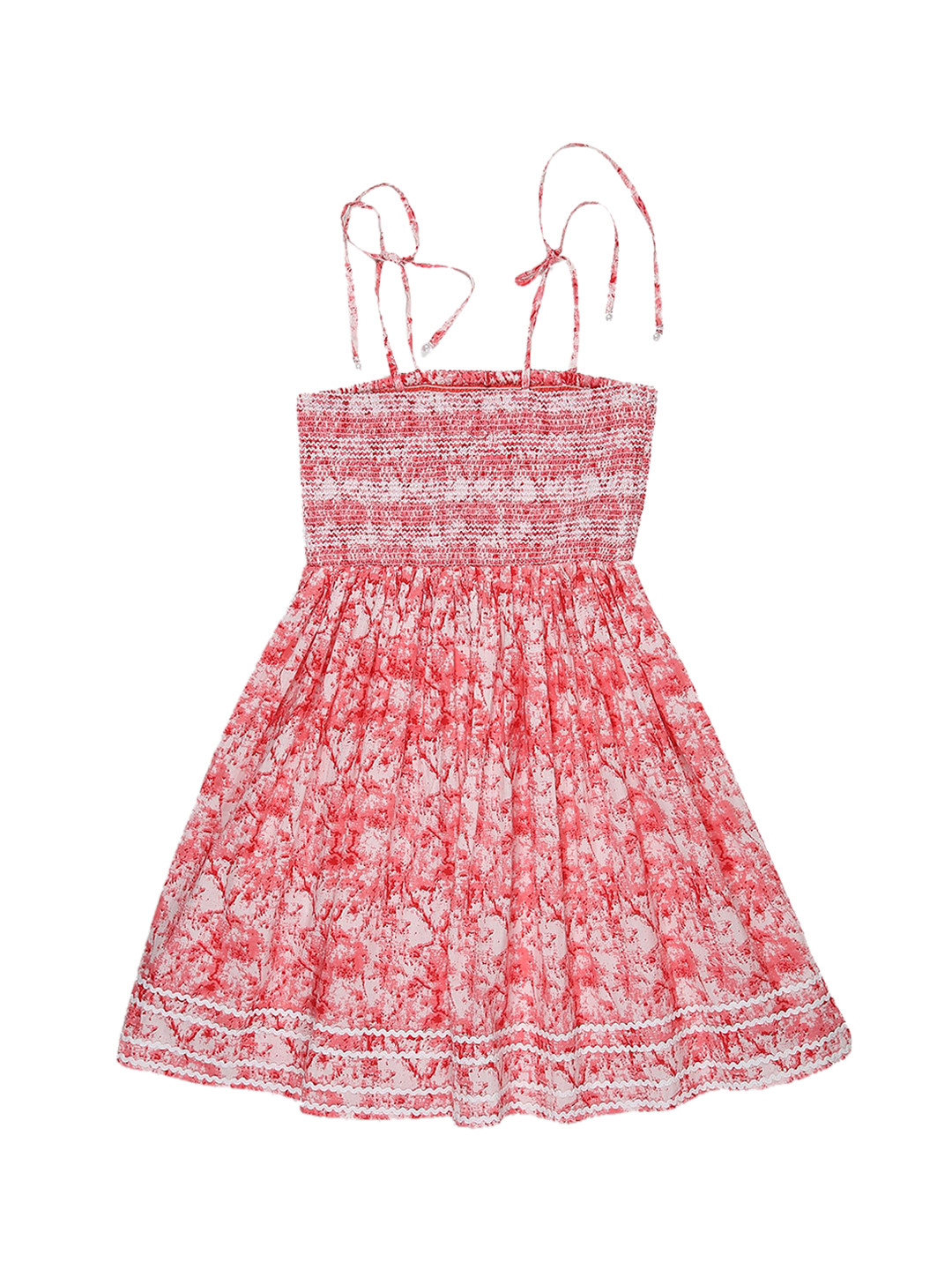 Butterfly Blush Girls White Printed Fit and Flare Dress