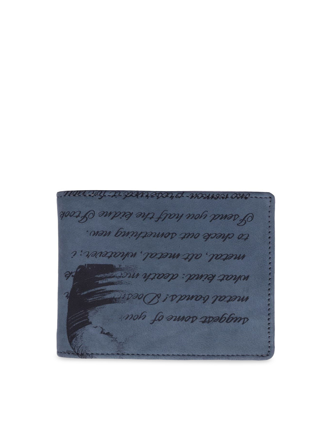 Leather Zentrum Men Blue Printed Leather Wallet