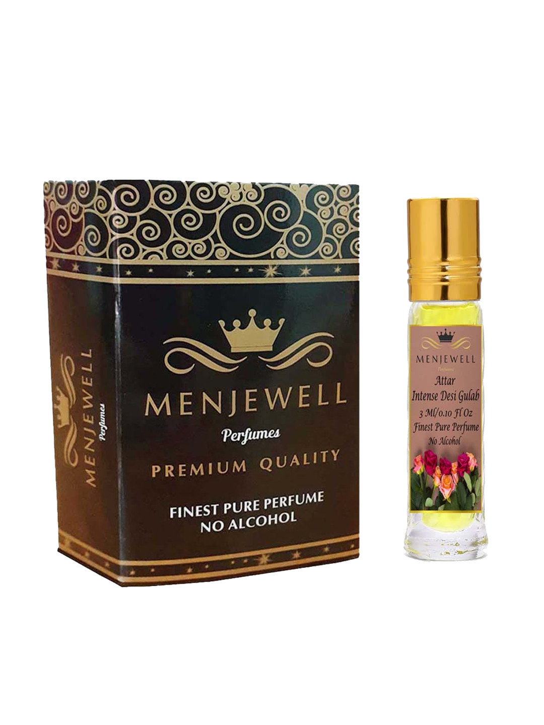 Menjewell Fragrances Intense Desi Gulab Perfume Attar For Men & Women - 3 ml