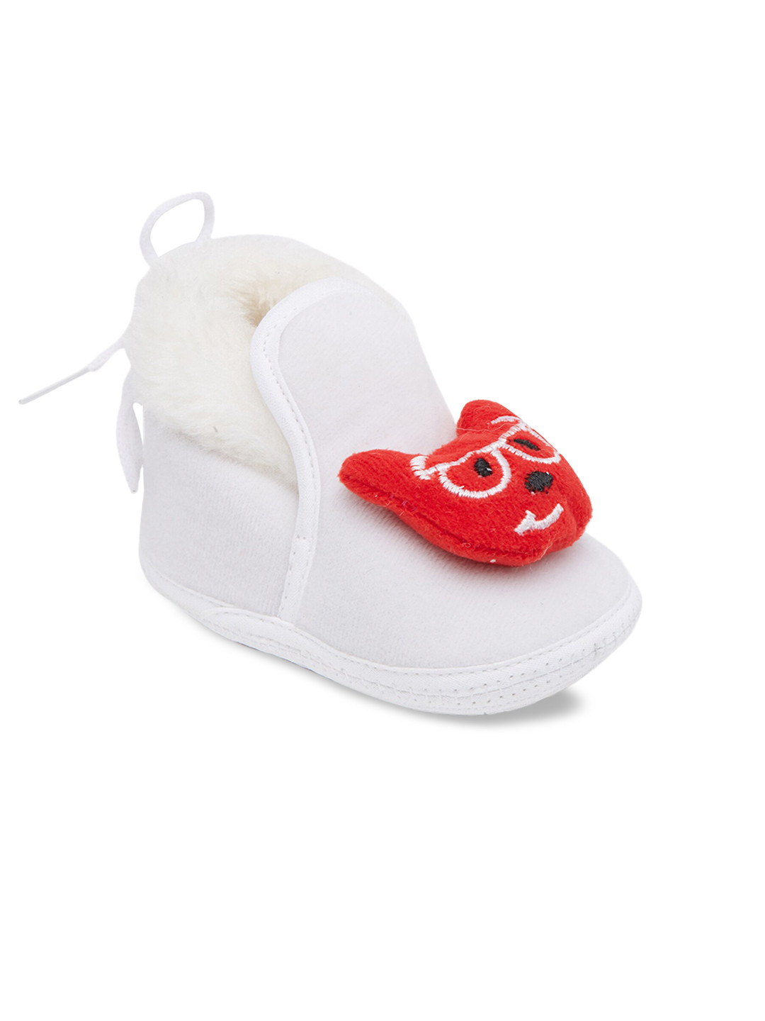 CHiU Infant Kids White & Red Velvet Panda Booties