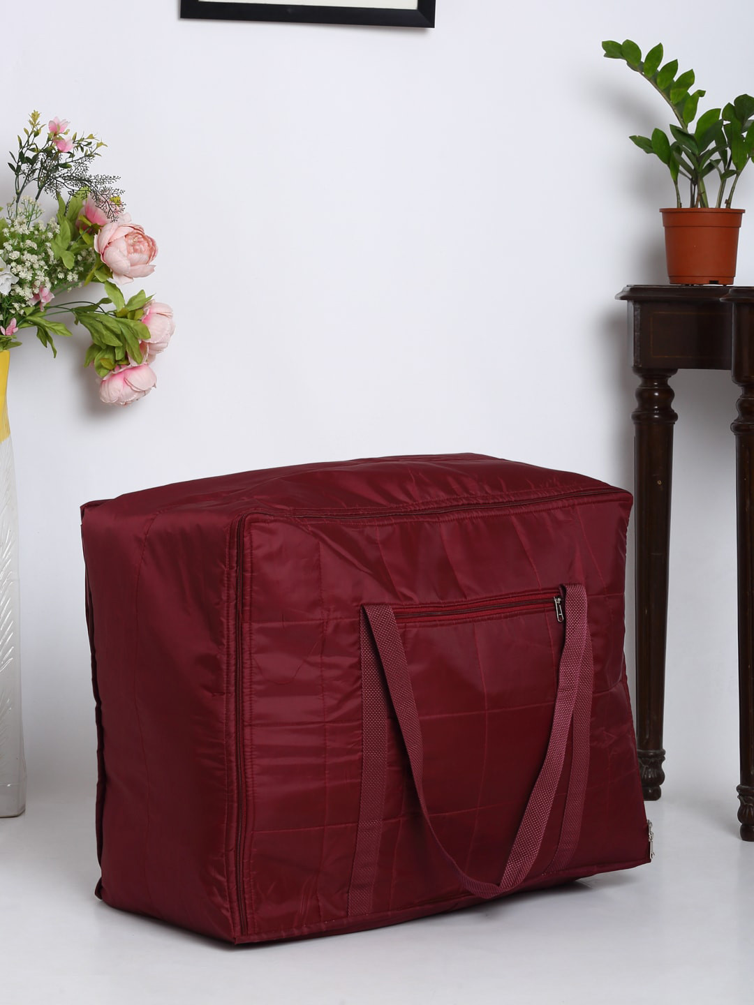 HOSTA HOMES Maroon Solid Attachi Storage Bag Organizer