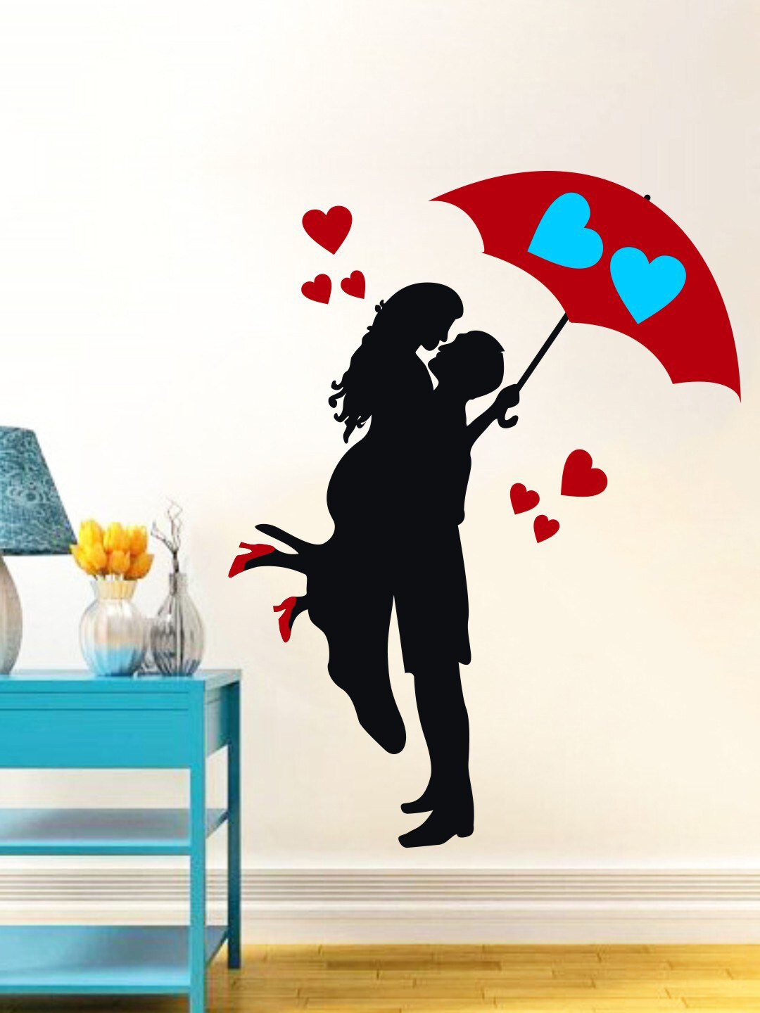 rawpockets Black & Red Couple Wall Sticker