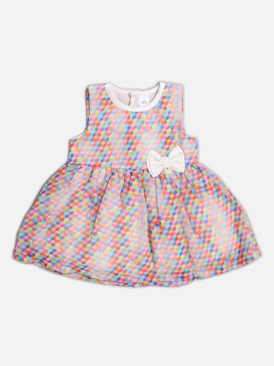 TOFFY HOUSE Girls Multicoloured Printed Fit and Flare Dress