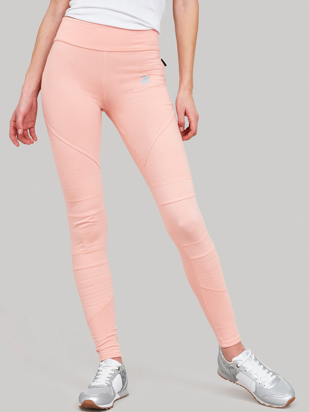 Beverly Hills Polo Club Women Peach Solid Track Pants