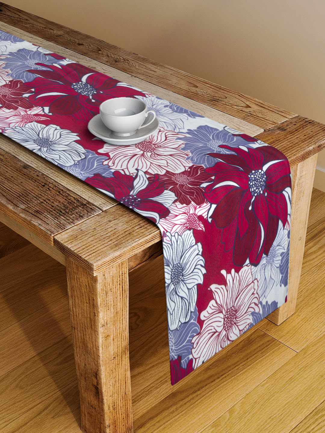 Alina decor Purple & Blue Digital Printed Rectangular Table Runner
