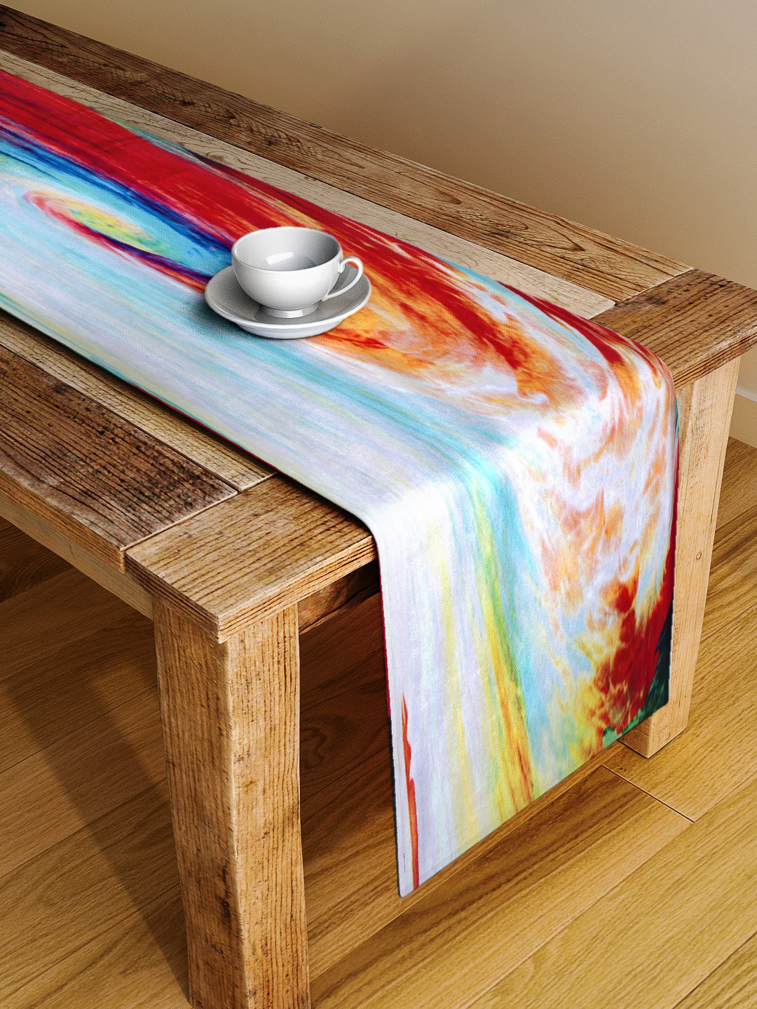 Alina decor Red & Blue Digital Printed Rectangular Table Runner