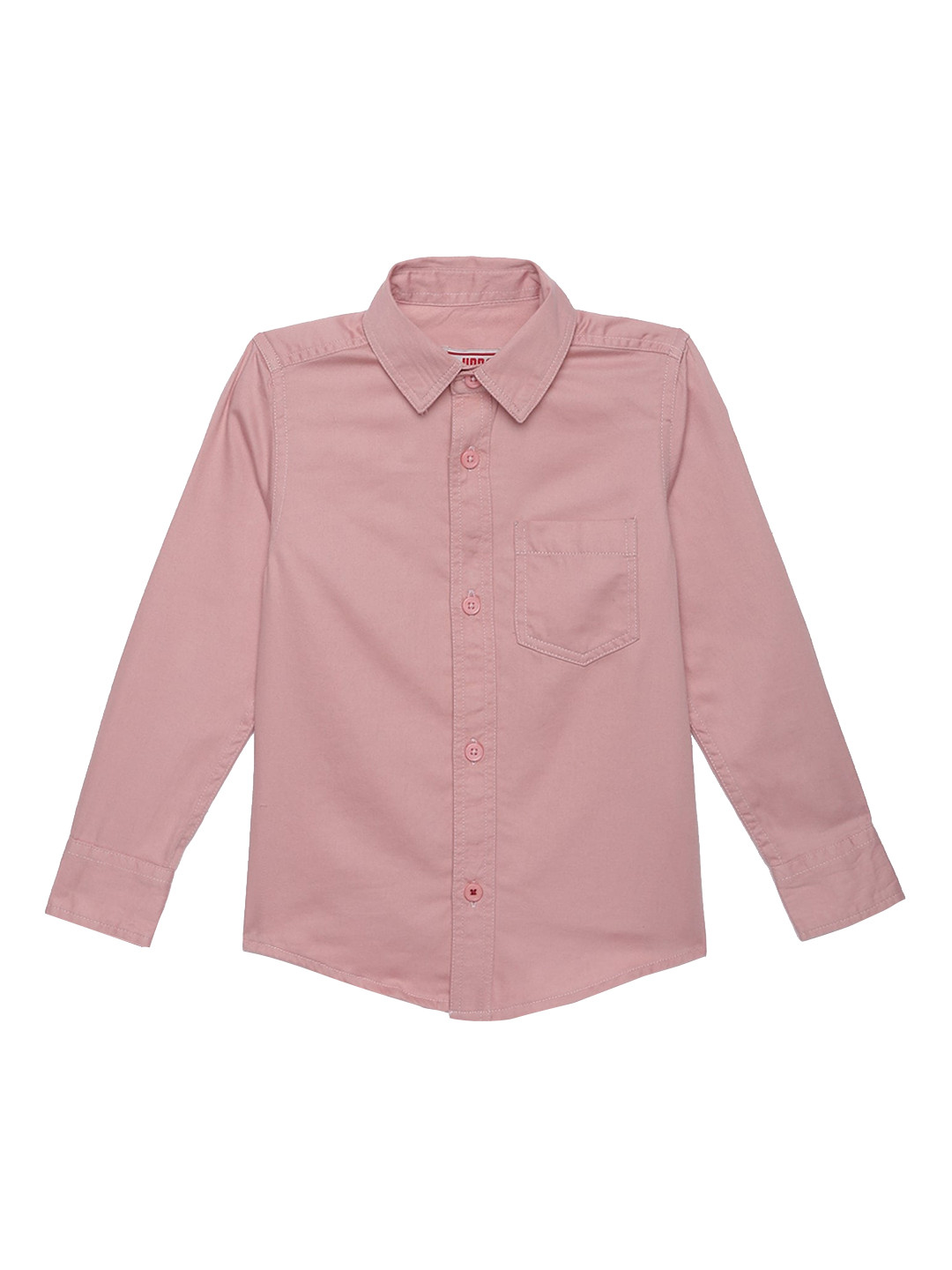 UNDER FOURTEEN ONLY Boys Pink Regular Fit Solid Casual Shirt