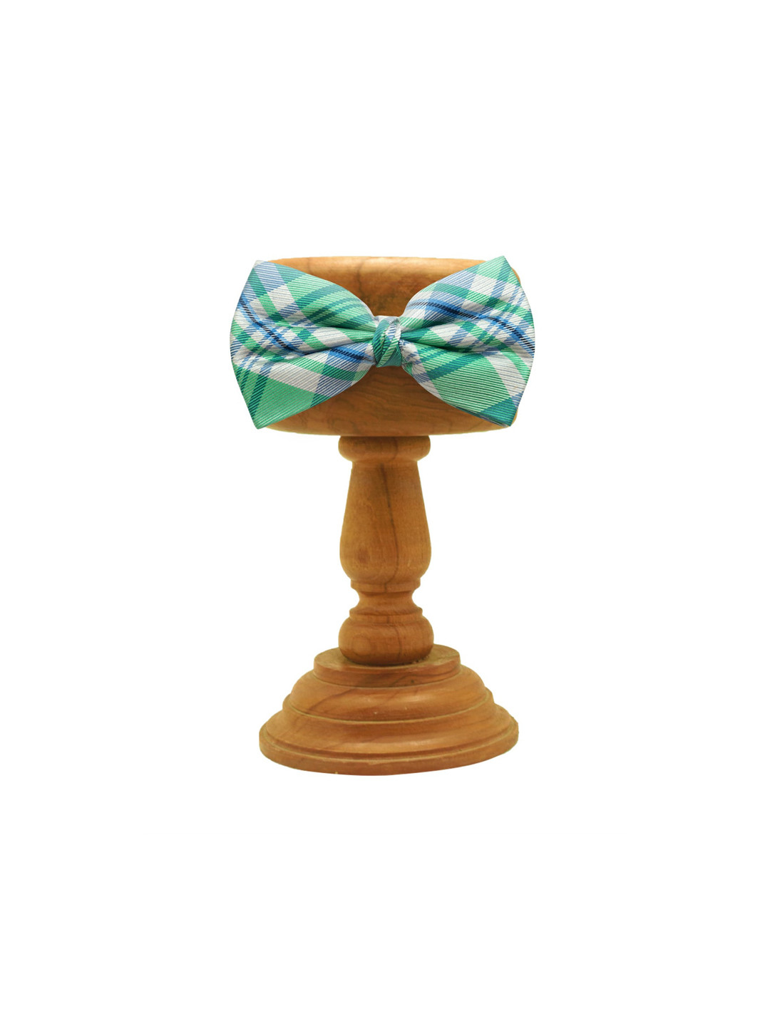 The Tie Hub Green & White Checked Pre-Tied Bow Tie