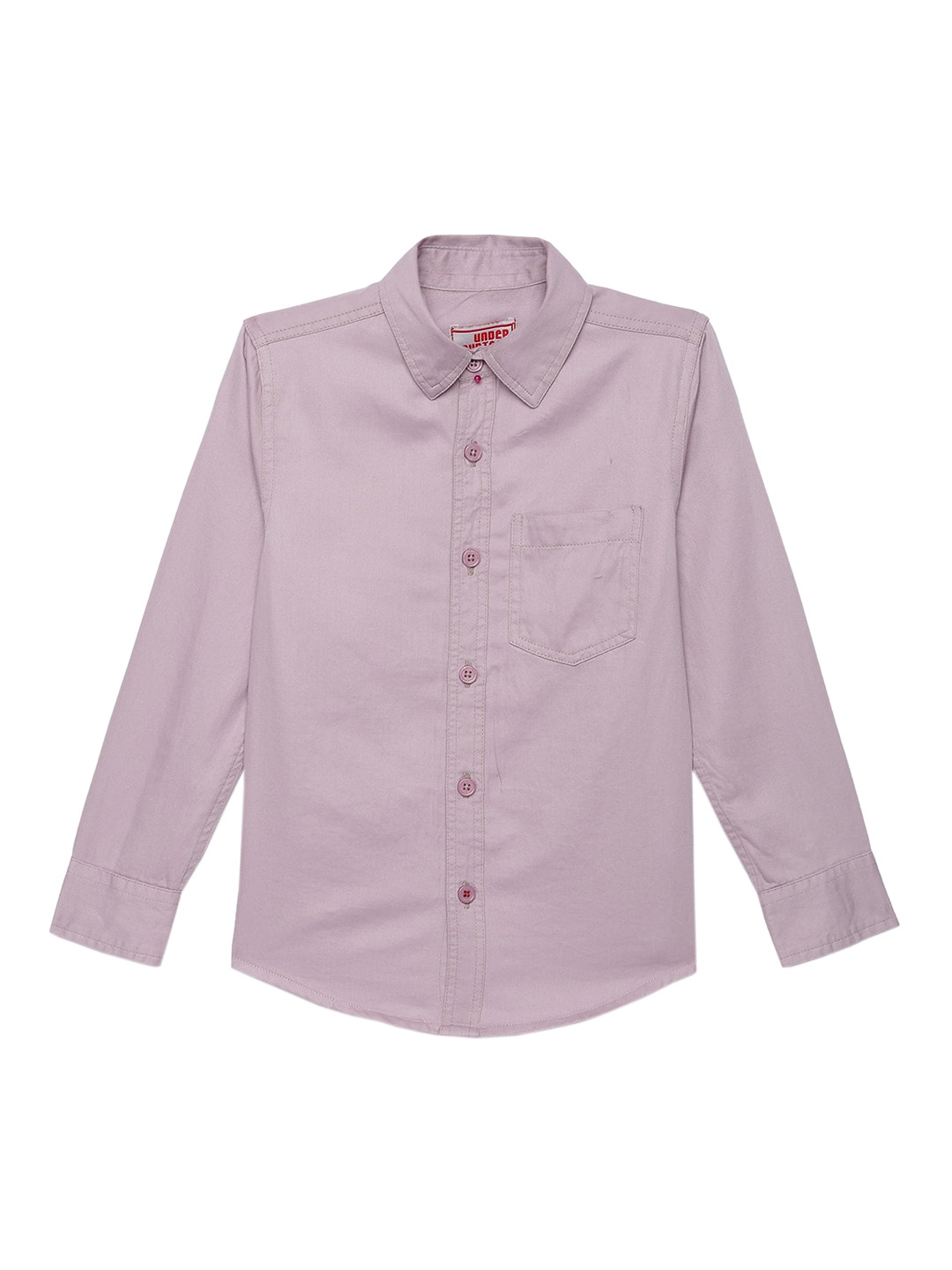 UNDER FOURTEEN ONLY Boys Mauve Regular Fit Solid Casual Shirt
