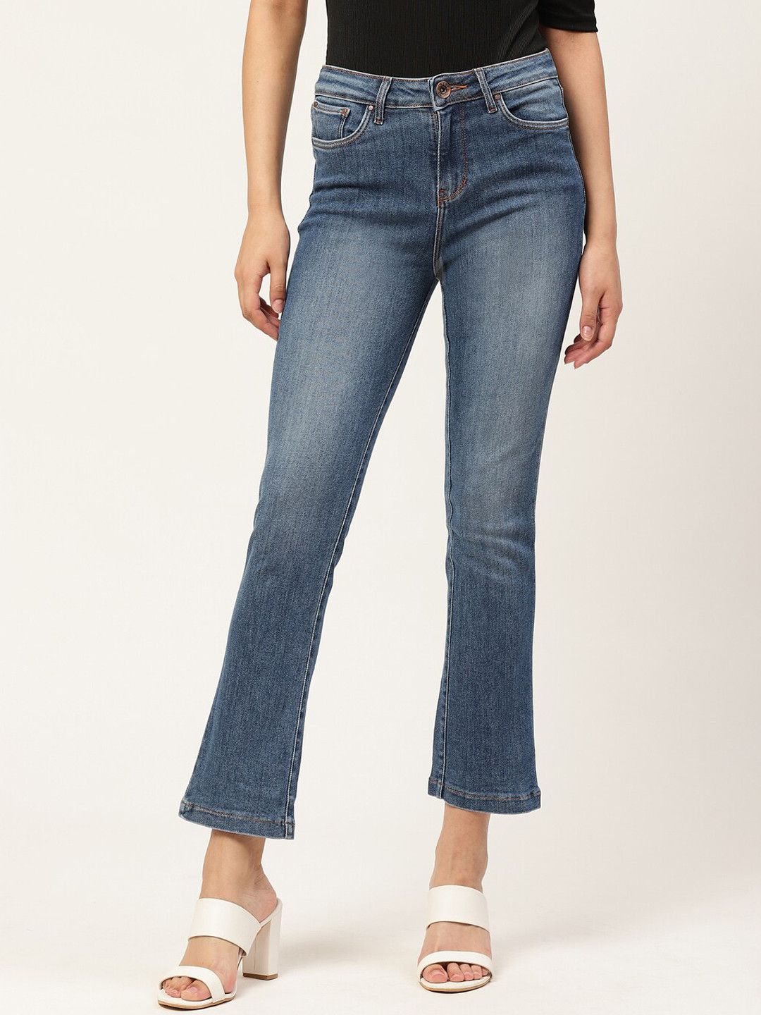 Xpose Women Blue Bootcut High-Rise Clean Look Stretchable Jeans