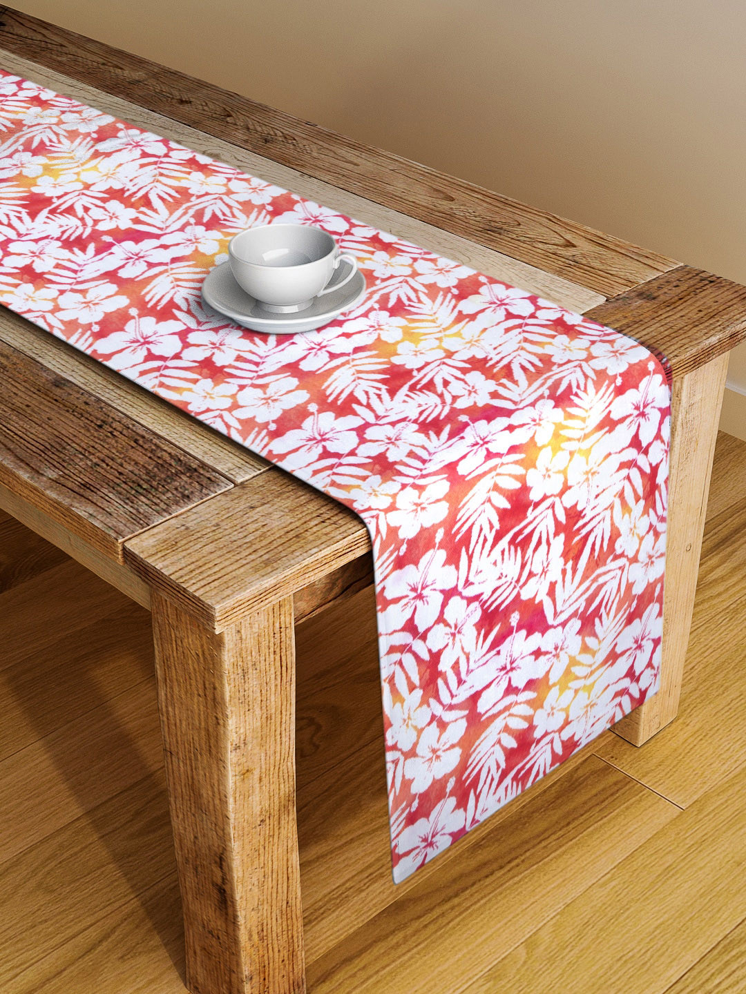 Alina decor Orange & Pink Digital Printed Rectangular Table Runner