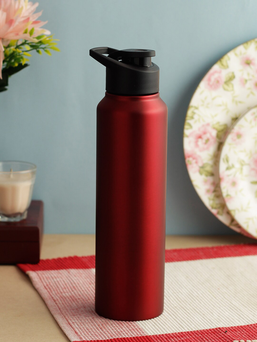 INCRIZMA Red Stainless Steel Single Wall Vacuum Water Bottle - 1L