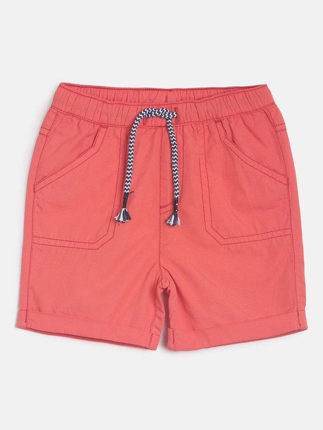 MINI KLUB Boys Red Solid Regular Fit Regular Shorts