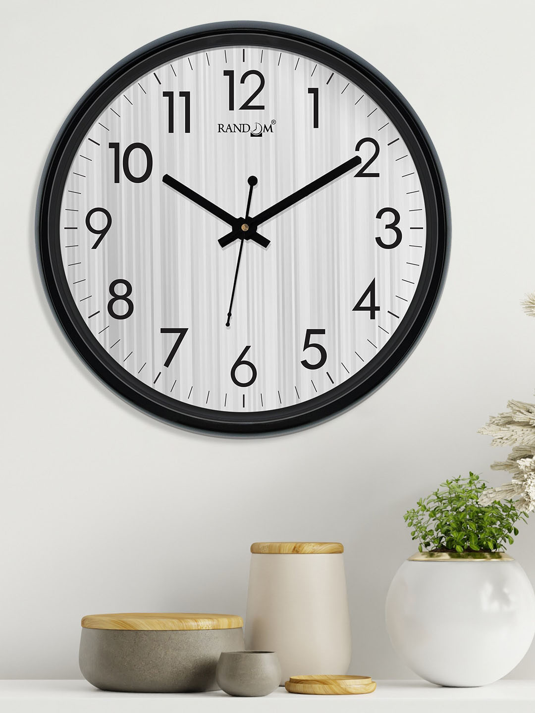 RANDOM Grey Round Printed Analogue Wall Clock