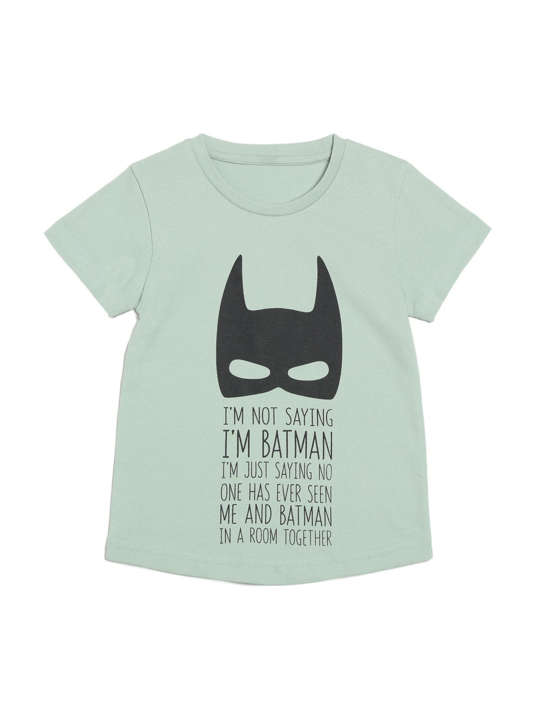 DOOR74 Boys Green Batman Printed Round Neck T-shirt