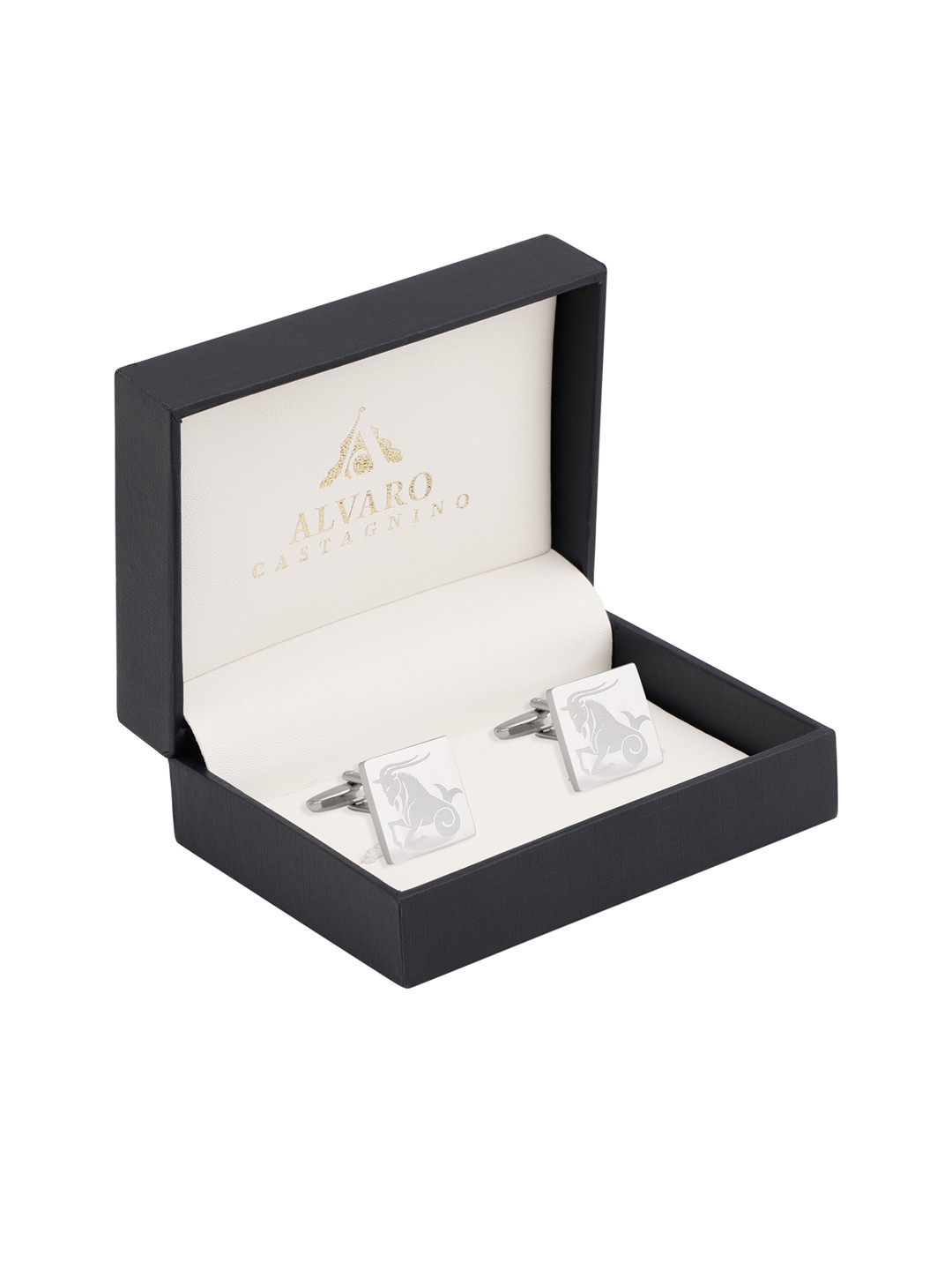 Alvaro Castagnino Silver-Toned Zodiac Sign Cufflinks