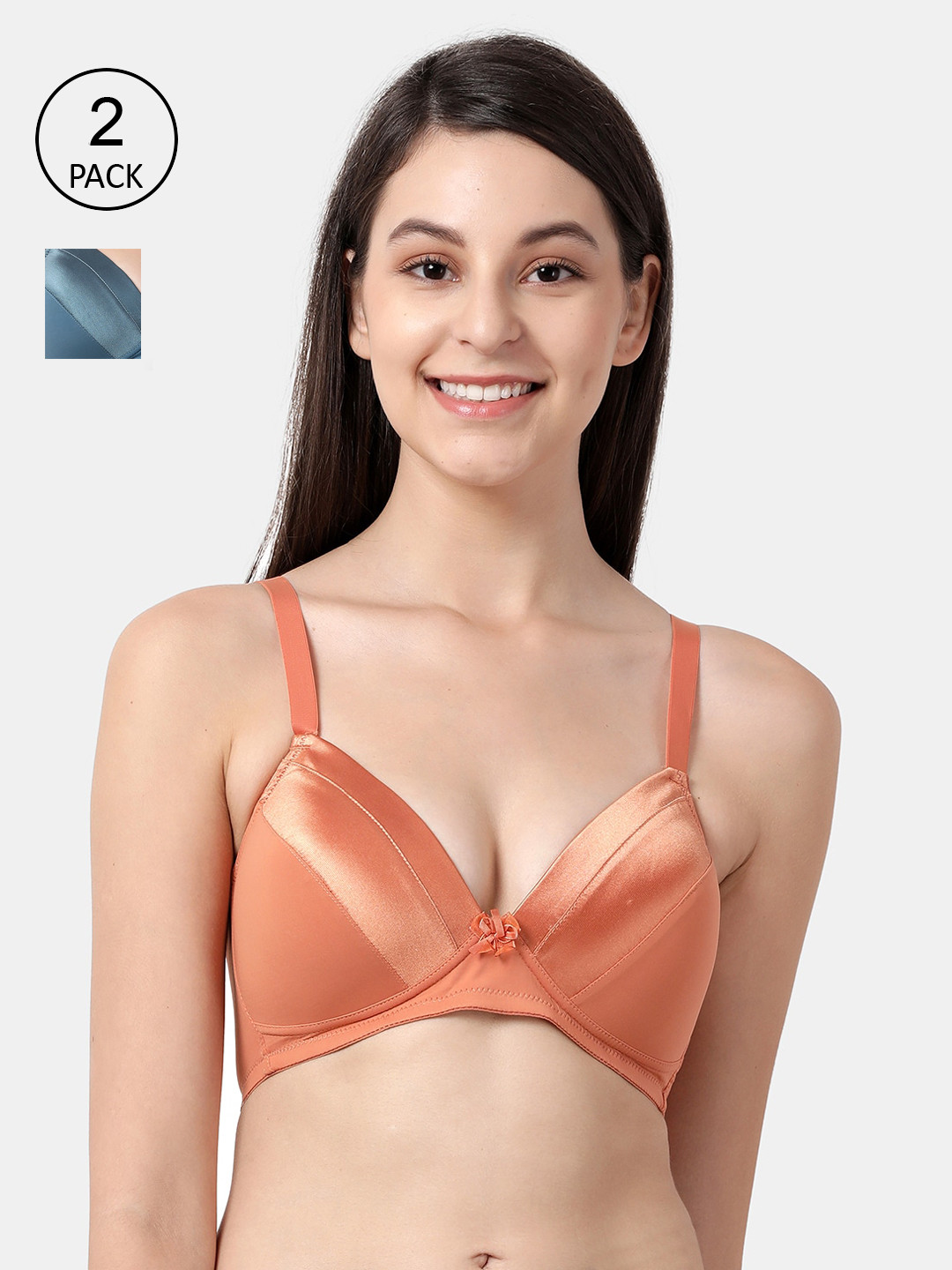 shyaway Pack Of 2 Solid Non-Wired Lightly Padded Everyday Bras taab-c2b-236