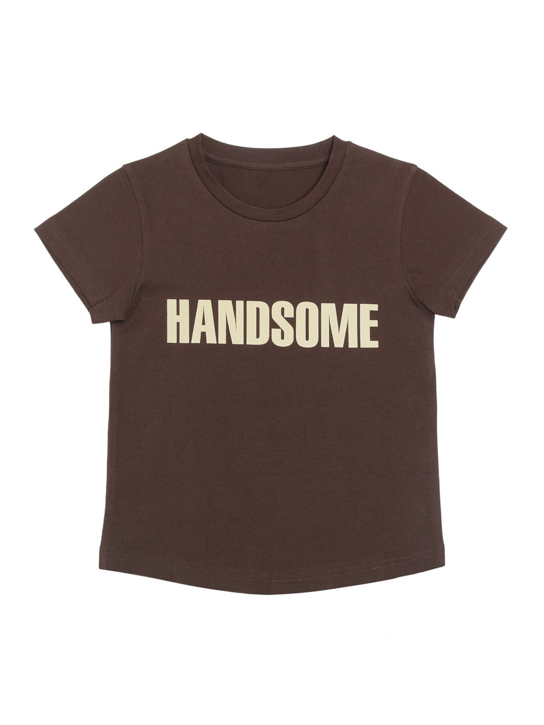 DOOR74 Boys Brown Printed Round Neck T-shirt