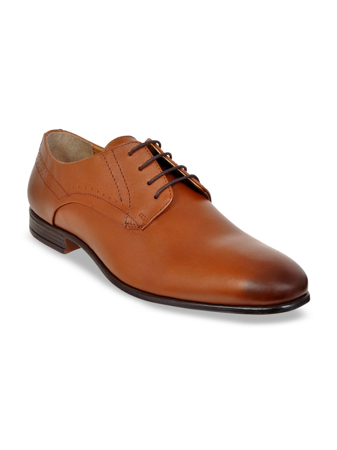 Buy Allen Cooper Men Tan Brown Solid Leather Formal Derbys Formal Shoes for Men 14006600 Myntra