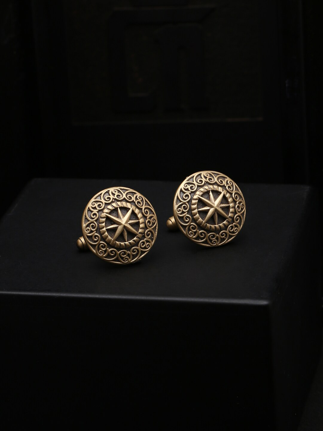 COSA NOSTRAA Gold-Toned Round Cufflinks