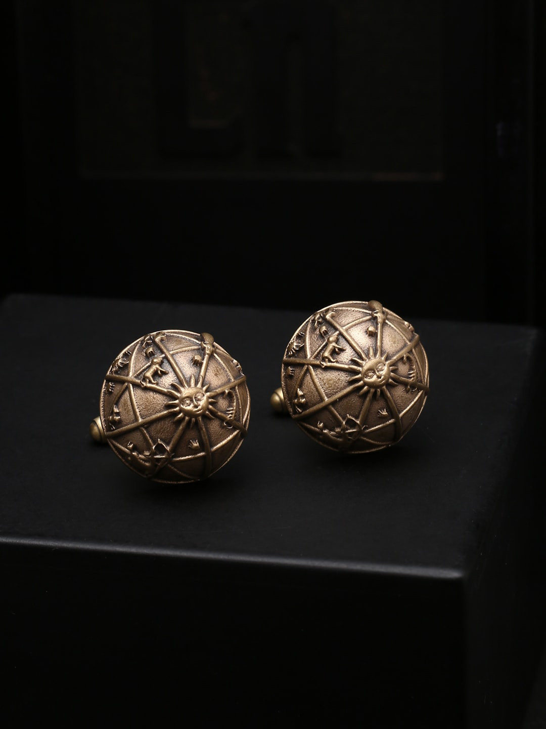 COSA NOSTRAA Copper-Toned Geometric Cufflinks