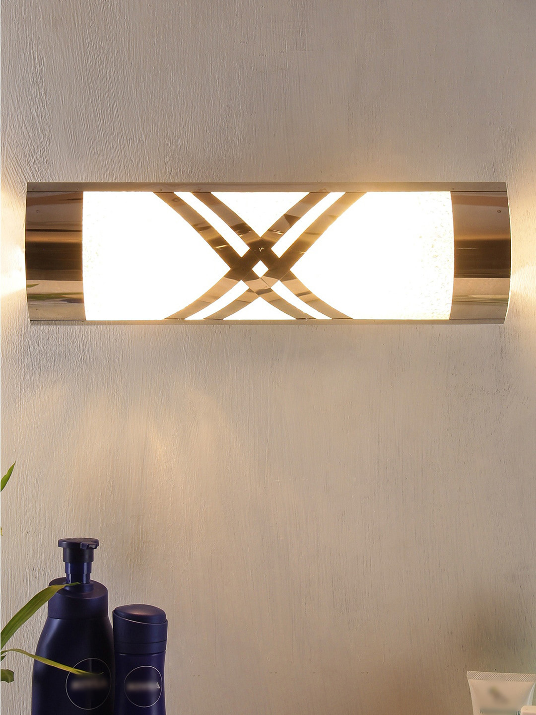 Devansh Off-White Textured Bathroom Light