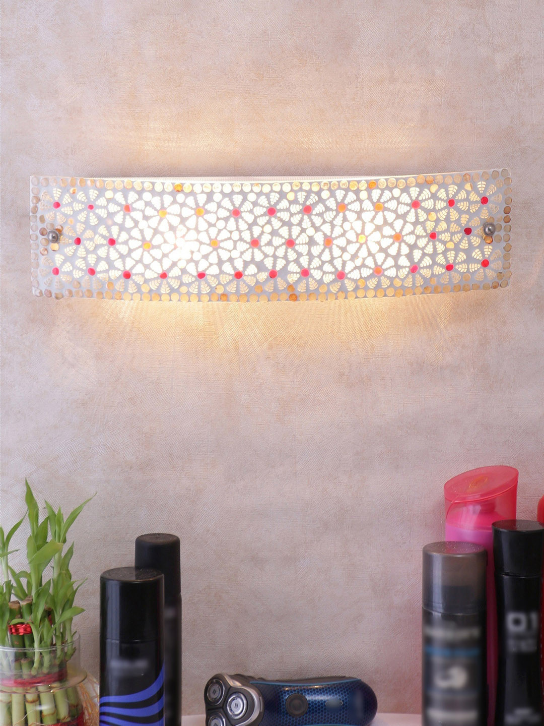 Devansh White Mosaic Multicolor Glass Bathroom Light for Wash basin & Mirror