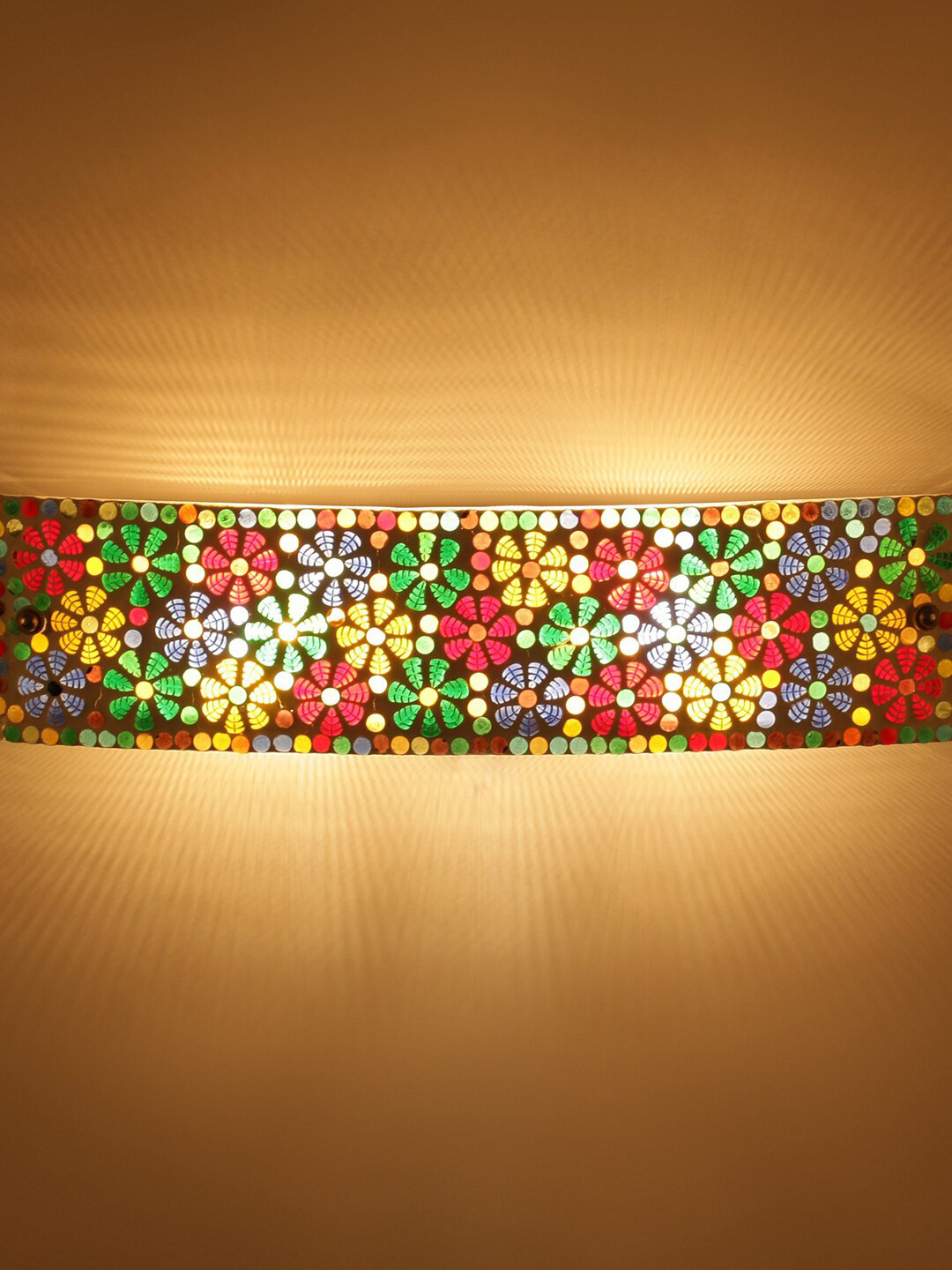 Devansh Mosaic White & Green Glass Bathroom Light