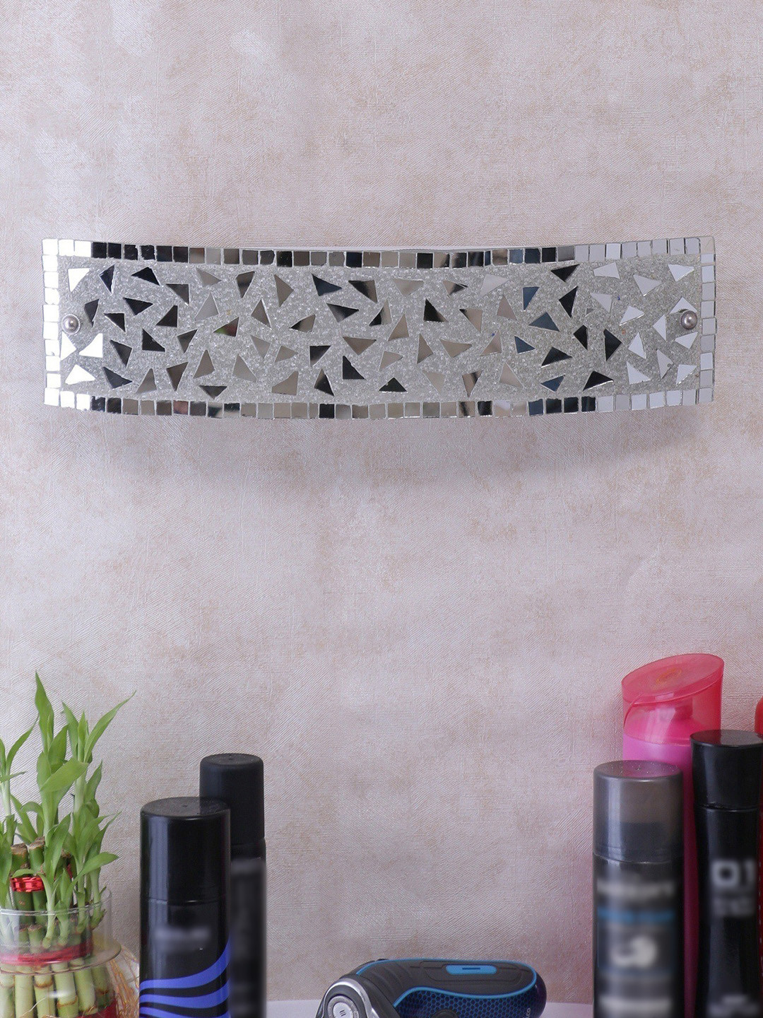 Devansh White & Transparent Mosaic Glass Bathroom Light for Wash Basin & Mirror