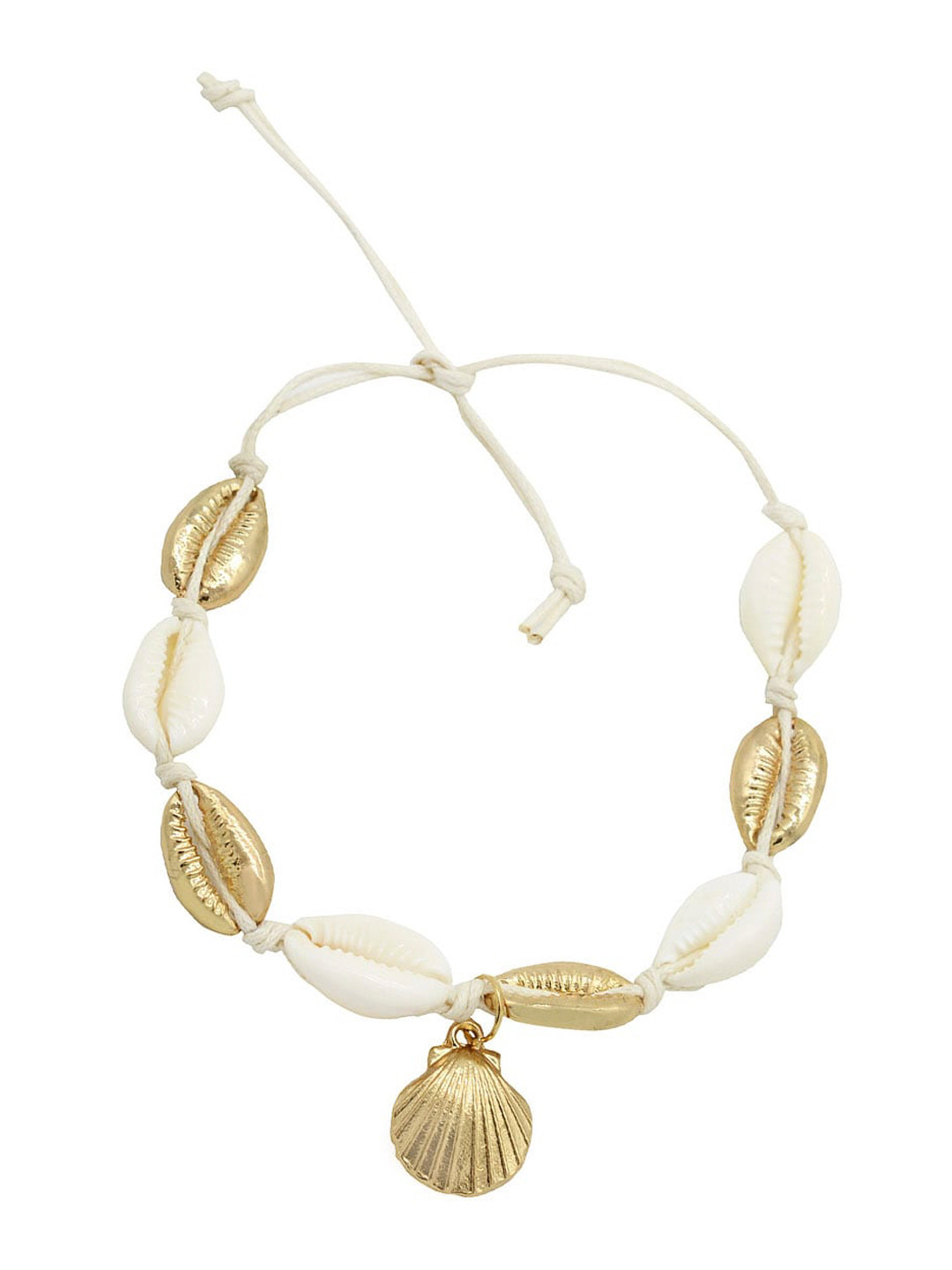 JOKER & WITCH Gold-Plated White Shell-Beaded Bracelet & Anklet