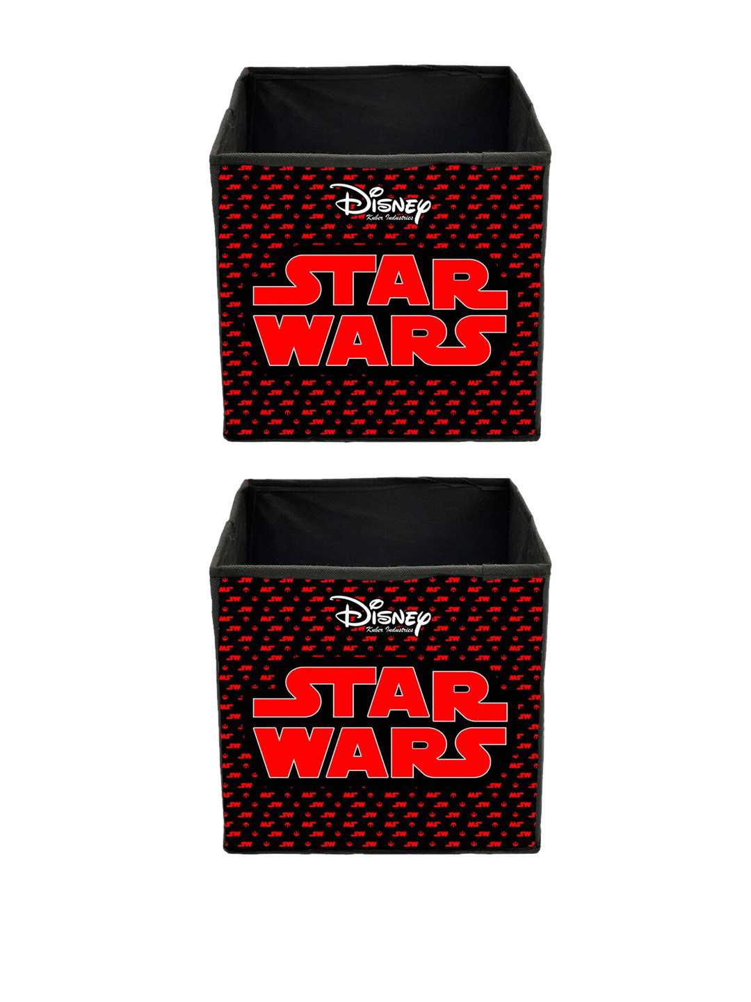 Kuber Industries Set Of 2 Black & Red Disney Star Wars Printed Non-Woven Foldable Storage Boxes
